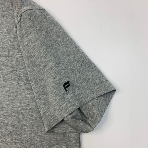 Fabletics Shirt Mens M Medium Gray Heather Short Sleeve Stretch Casual Crew Neck - Picture 4 of 10